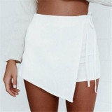 Spring Autumn Women Linen Irregular Hot High Waist Girl Skirt Shorts Culottes Wrap