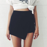Spring Autumn Women Linen Irregular Hot High Waist Girl Skirt Shorts Culottes Wrap