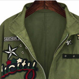 Spring Autumn Women Bomber Jacket Army Green Tops Long Sleeve Slim Turn-Down Collar Outwear Women Basic Coat LM93