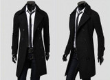 Spring Autumn Winter Men's Fashion Casual Single Breasted Long Trench Coat Jacket Pea Coat Overcoat British Style DFBTC001