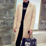 Spring Autumn Winter Men Long Coat Men Single Breasted Coats Tops Casual British Style Overcoat Trenchs Jackets in Men's Trench