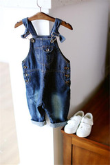Spring Autumn Toddler Baby Strap Bib Denim Trousers Children Unisex Cotton Animal blue Suspenders Jeans Kids Overall Pants