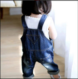 Spring Autumn Toddler Baby Strap Bib Denim Trousers Children Unisex Cotton Animal blue Suspenders Jeans Kids Overall Pants