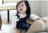 Spring Autumn Toddler Baby Strap Bib Denim Trousers Children Unisex Cotton Animal blue Suspenders Jeans Kids Overall Pants