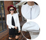 spring Autumn Short Outwear 2017 New Spring Fashion Women Motorcycle PU Leather Jackets Female Zippers Coat Hot Black white