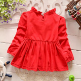 Spring Autumn roupas de bebe Girls Baby Long Sleeve Lace Bow Kids Infant Dress vestidos