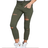 Spring Autumn Pants Women Denim Skinny Cut Pencil Pants High Waist Stretch Jeans Trousers Cotton Drawstring Slim Pants LM93 Spring Autumn Pants Women Denim Skinny Cut Pencil Pants High Waist Stretch Jeans Trousers Cotton Drawstring Slim Pants LM93