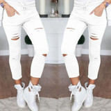 Spring Autumn Pants Women Denim Skinny Cut Pencil Pants High Waist Stretch Jeans Trousers Cotton Drawstring Slim Pants LM93 Spring Autumn Pants Women Denim Skinny Cut Pencil Pants High Waist Stretch Jeans Trousers Cotton Drawstring Slim Pants LM93