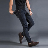 spring autumn men fashion high quality straight jeans young men business casual jeans