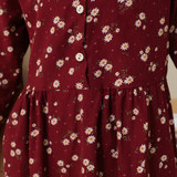 Spring Autumn Lolita Dress Sweet Floral Print Basic Vestido Mori Girl Plus Size Casual Clothes Female Long Sleeve Corduroy Dress