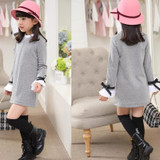 Spring Autumn Girls Clothes Long Sleeve Kids Dresses for Girls 2017 New Arrival Fashion Childrens T-shirts Dress