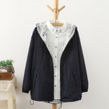 Spring Autumn Fashion Women Jacket Coat Pocket Zipper Hooded Two Side Wear Cartoon Print Outwear Loose Plus Size