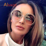 Aimade Oversized Round Sunglasses Fashion Women Large Size Big Retro Mirror Sun Glasses Lady Female Vintage Brand Designer UV400