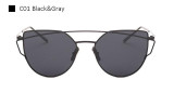 Aimade 2016 New Cat Eye Sunglasses Women Brand Designer Fashion Twin-Beams Rose Gold Mirror Cateye Sun Glasses For Female UV400