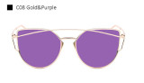 Aimade 2016 New Cat Eye Sunglasses Women Brand Designer Fashion Twin-Beams Rose Gold Mirror Cateye Sun Glasses For Female UV400