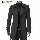 AILOOGE Winter Jacket Men Thick Long Trench Coat Warm Jacket Casual Outerwear Double-breasted Coat Windproof Slim Mens Overcoat AILOOGE Winter Jacket Men Thick Long Trench Coat Warm Jacket Casual Outerwear Double-breasted Coat Windproof Slim Mens Overcoat