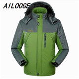 AILOOGE Hombre -30 C FIT Plus Thick Velvet Down &amp; Parka Coat 6XL 7XL 8XL 9XL 2017 Warm Winter Jacket Men waterproof windproof