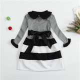 Ai Meng Baby Winter Dress For Girl Long Sleeve Bow Princess Girls School Dresses Polka Dot Toddler Girls Clothes Baby Clothing