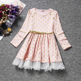 Ai Meng Baby Winter Dress For Girl Long Sleeve Bow Princess Girls School Dresses Polka Dot Toddler Girls Clothes Baby Clothing