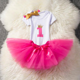 Ai Meng Baby Little Girl 1st First Birthday Outfits Toddler Infant Party Dress Newborn Baptism Kids Clothes For Girls Weddings