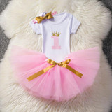 Ai Meng Baby Little Girl 1st First Birthday Outfits Toddler Infant Party Dress Newborn Baptism Kids Clothes For Girls Weddings