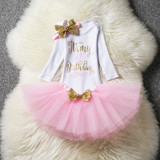 Ai Meng Baby Little Girl 1st First Birthday Outfits Toddler Infant Party Dress Newborn Baptism Kids Clothes For Girls Weddings