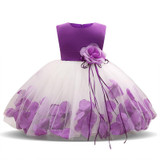 Ai Meng Baby Flower Baby Girl Christening Gown Baptism Clothes Newborn Baby Girl 1 Year Birthday Dress Infant Party Dresses Wear