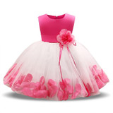 Ai Meng Baby Flower Baby Girl Christening Gown Baptism Clothes Newborn Baby Girl 1 Year Birthday Dress Infant Party Dresses Wear