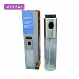 AHTOSKA Oil Sprayer Glass Bottle Olive Pump Stainless Steel Vinegar Spraying Bottle Kitchen Oil Tool