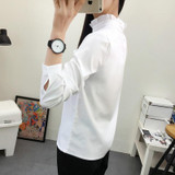 BIBOYAMALL 2017 New Hot Women Blouse White Shirt Top Femme Casual Stand Long Sleeve OL Work Sliod Blouses Women's Blusa Shirts