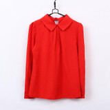 BIBOYAMALL 2017 New Hot Women Blouse White Shirt Top Femme Fashion Casual Long Sleeve OL Work Sliod Blouses Women's Shirts/ Pink