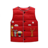 Bibihou winter Autumn waistcoat girls Boys Vest Baby Coats children clothes down jacket child Baby Warm For kids vests Giraffe