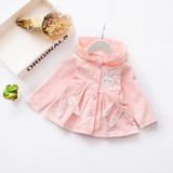 Bibihou Baby Girls Jacket Clothes 2017 Spring Cotton Sweet Newborn Bow Cartoon Rabbit Hooded Windbreaker For Jackets &amp; Coats