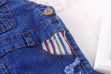 BibiCola spring autumn leisure braces Pants Baby Girls bib pants children Denim Overall Trousers kids cartoon infant jeans