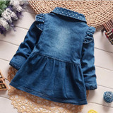 BibiCola Spring autumn baby girls jacket kid baby girls coat jacket outwear denim jeans infant jackets toddler cardigan coat