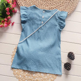 Bibicola New summer Denim Baby Girls Dress Bow Infant Princess Dress Casual Kids Jeans Dress Baby Girl Clothes