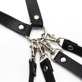 Leather Body Harness Bra Metal Chain Bondage