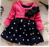 BibiCola Hot selling kids clothes spliced design girls dresses name brand kids dress spring autumn children clothing lace child