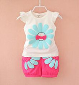 BibiCola children toddler summer baby girls clothing set sunflower 2pcs girls clothes sport suit set kids tracksuit set