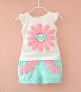 BibiCola children toddler summer baby girls clothing set sunflower 2pcs girls clothes sport suit set kids tracksuit set