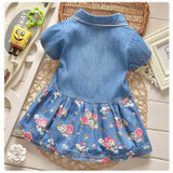 BibiCola Baby Girls Dress Toddler Baby Floral Dresses Kids Girls Summer Casual Dress Costume Girls Party Dress Clothes 0-2Y
