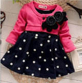 BibiCola baby girls dresses brand kids girls spring autumn party dress toddler girls polka dot dress girls wedding dress costume