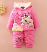 BibiCola baby Girls christmas snowsuit parkas clothing set winter coat children bear hooded thicken infant winter clothes set