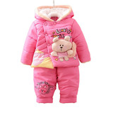 BibiCola baby Girls christmas snowsuit parkas clothing set winter coat children bear hooded thicken infant winter clothes set