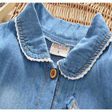 BibiCola Baby Girl Dress Kids Girl Summer Dresses Children Denim Coat Dress Bebe Flower Clothing Kids Toddler Summer Clothes