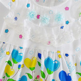 BibiCola Baby Dresses for Girls Summer Cotton Baby Dress Sleeveless Cute Floral Princess Party Dresses Baby Girl Summer Costumes