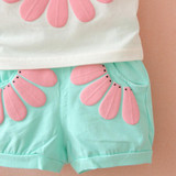 BibiCola 2017 toddler baby girls summer clothing sets flower 2pcs girls summer clothes set kids sport suit tracksuit sweatshirt