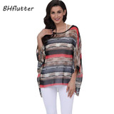 BHflutter New 2018 Women Blouses Floral Print Casual Loose Summer Shirts Batwing Sleeve Brief Chiffon Tops Plus Size 4XL 5XL 6XL
