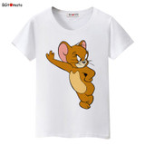 BGtomato t shirt Movie star Jerry mouse kawaii t shirt summer lovely cute t-shirt women Cheap sale brand new cartoon tshirt