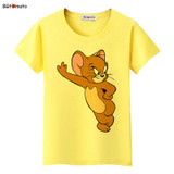 BGtomato t shirt Movie star Jerry mouse kawaii t shirt summer lovely cute t-shirt women Cheap sale brand new cartoon tshirt